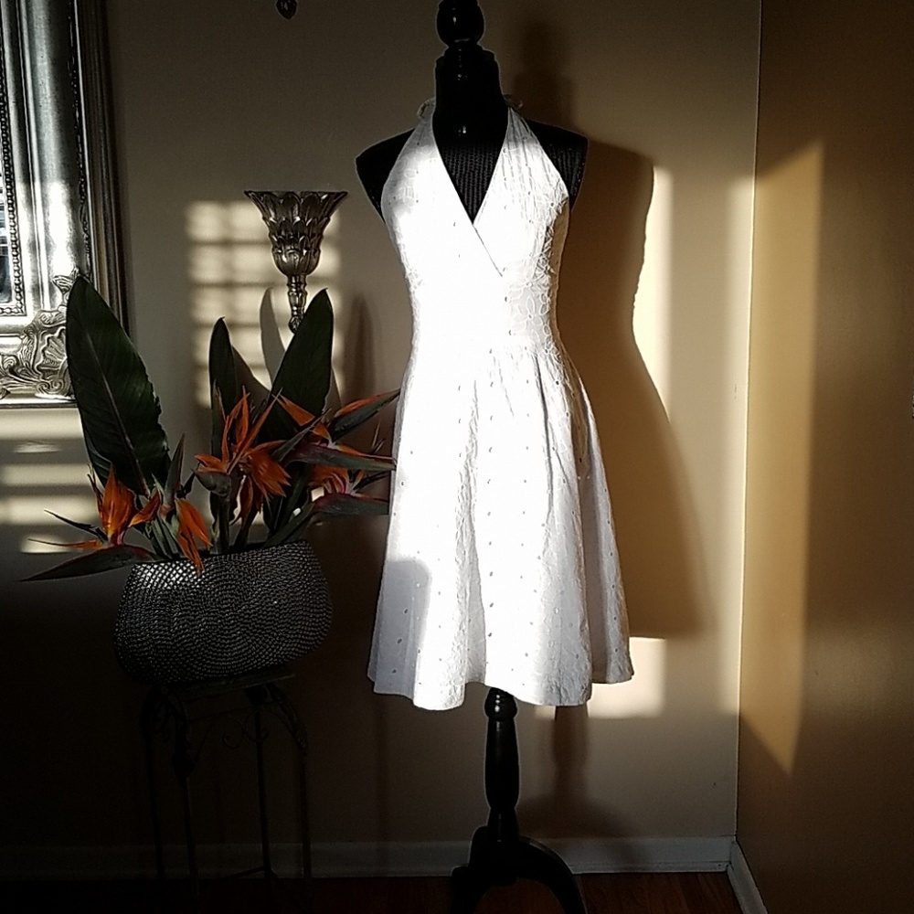 White halter dress